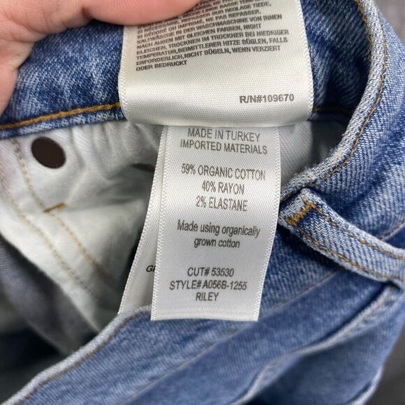 Agolde Riley Jeans High Rise Crop Jeans Size 30 Straight Light wash A056B-1255 - Picture 9 of 12